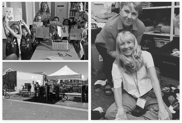 black and white collage of people